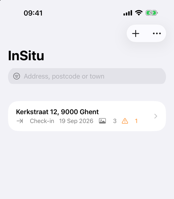 Screenshot of InSitu: 1. Starting a report