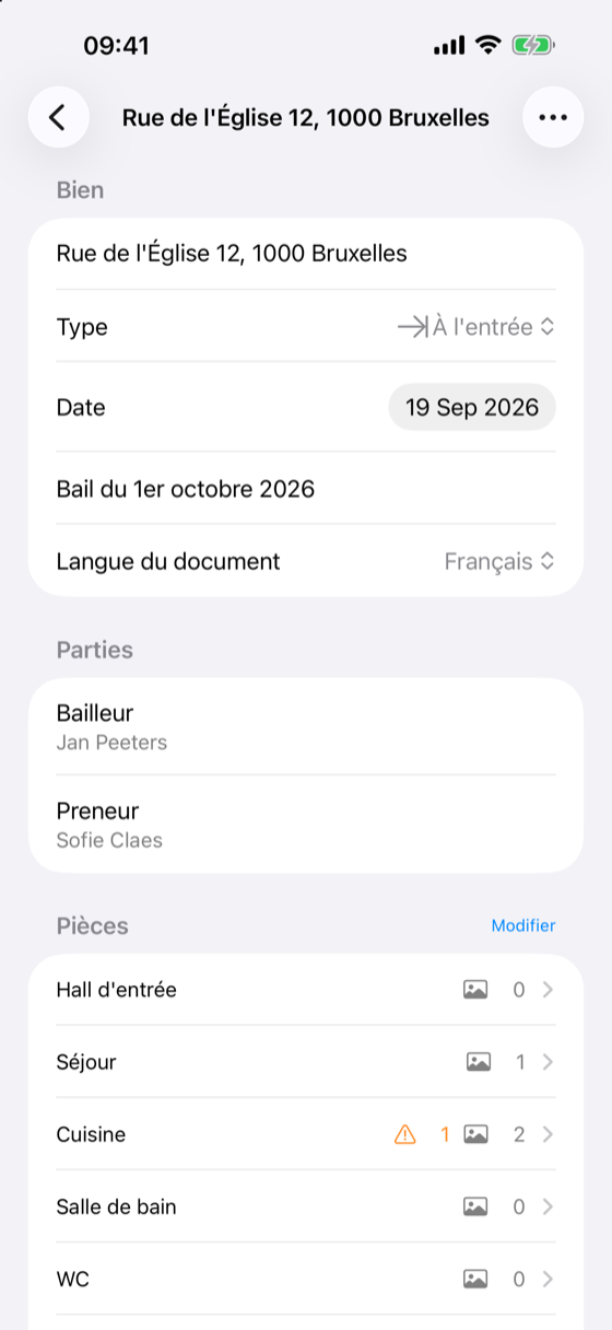 Capture d’écran d’InSitu: 2. Bien et parties