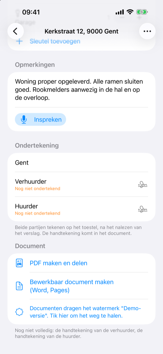 Schermafbeelding van InSitu: 7. Ondertekenen en document maken