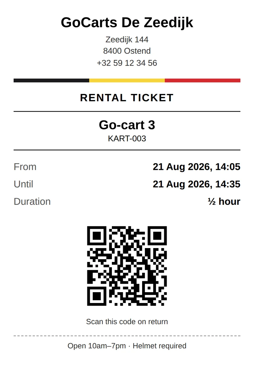 A ticket for every rental