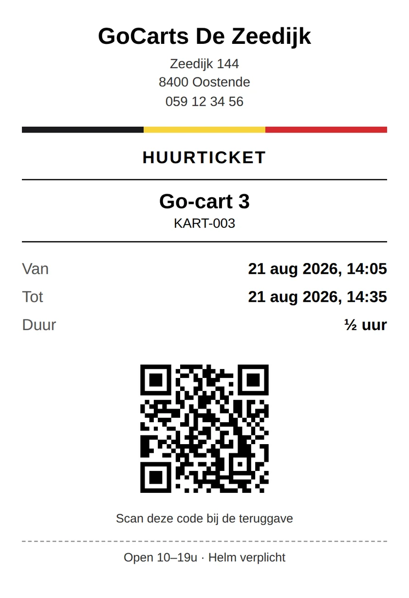 Elke verhuring een ticket